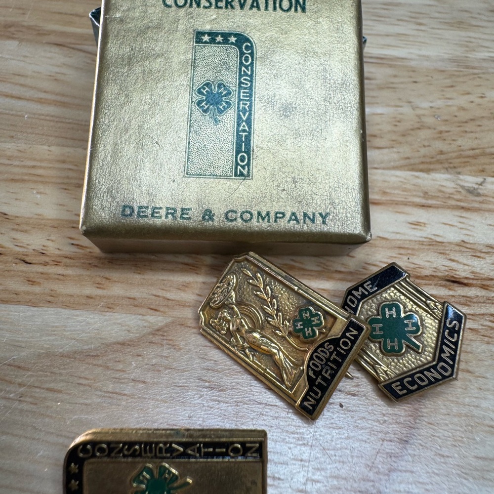 Vintage Gold and Green 4H Conservation Pins